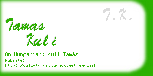 tamas kuli business card